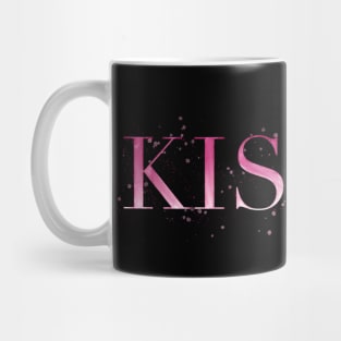 Kissed wordart red to white watercolour effect Mug